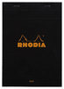 Rhodia Notizblock kopfseitig geheftet liniert + Rand DIN A5 schwarzer Einband