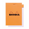 Rhodia Notizblock kopfseitig geheftet kariert (85 x 120mm) orangefarbener Einband