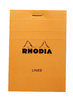 Rhodia Notizblock kopfseitig geheftet liniert 74x105mm orangefarbener Einband