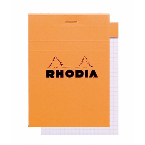 Rhodia Notizblock kariert 85 mm x 120 mm orangefarbener Einband