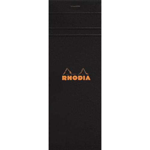 Rhodia Notizblock kopfseitig geheftet kariert (74 x 210mm) schwarzer Einband