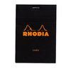 Rhodia Notizblock kopfseitig geheftet liniert(85 x120mm) schwarzer Einband