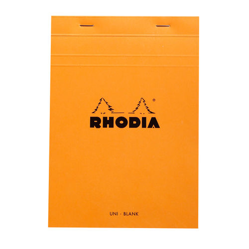 Rhodia Notizblock kopfseitig geheftet blanko DIN A5 orangefarbener Einband