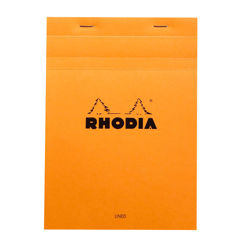 Rhodia Notizblock liniert + Rand A5 orangefarbener Einband Clairefontaine