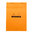 Rhodia Notizblock kopfseitig geheftet liniert + Rand A5 orangefarbener Einband