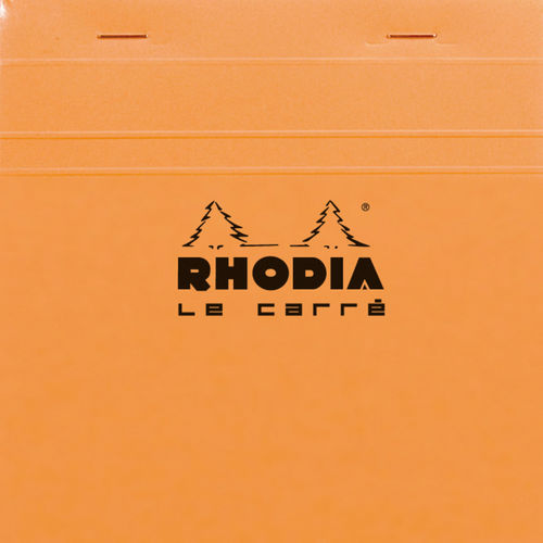 Rhodia Notizblock kopfseitig geheftet kariert (148 x 148 mm) orangefarbener Einband