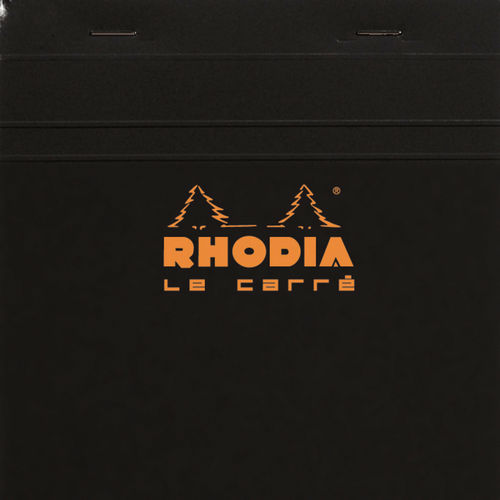 Rhodia Notizblock kopfseitig geheftet kariert (148 x 148 mm) schwarzer Einband