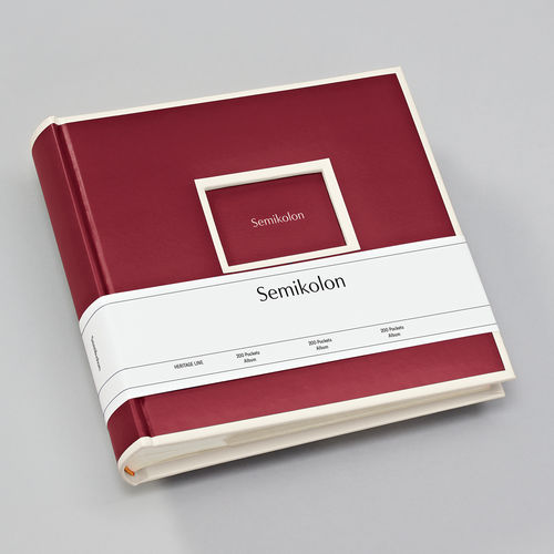 200 Pockets Fotoalbum "Semikolon" Burgundy 23 cm x 22 cm