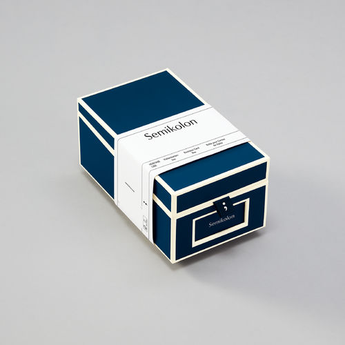 Visitenkartenbox "Semikolon"  Marine 10,5 cm x 8,3 cm x 18 cm