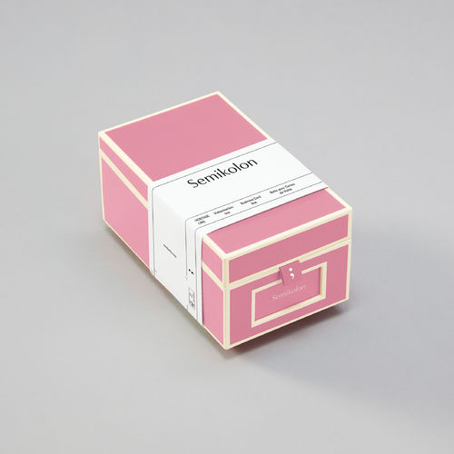 Visitenkartenbox "Semikolon" Flamingo 10,5 cm x 8,3 cm x 18 cm